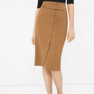WHBM Belted Midi Pencil Skirt